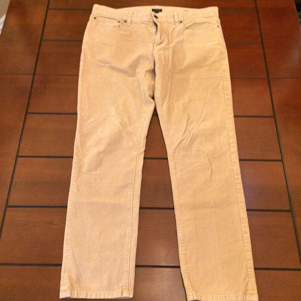 J. Crew flex slim corduroy tan pants 34